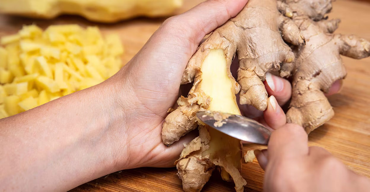 Here is the easiest way to peel ginger – by using a spoon!