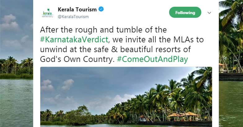 Unwind in our 'safe resorts:' Kerala Tourism's tweet to K'taka MLAs ...