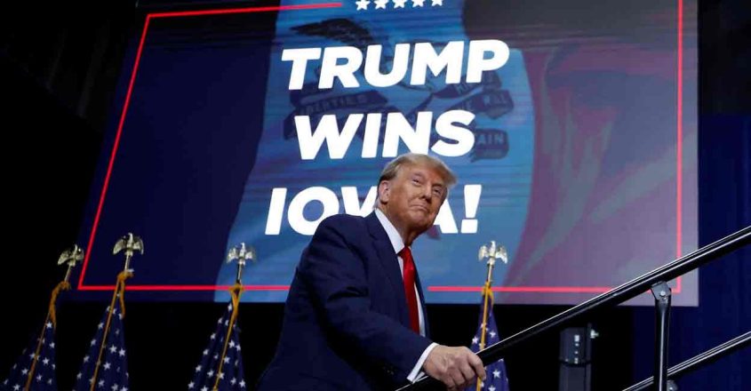 Donald Trump Wins Iowa Caucus Haley And Desantis Battling For Second 