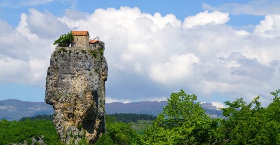 Georgia's Katskhi Pillar houses the world's highest monastery | Travel ...